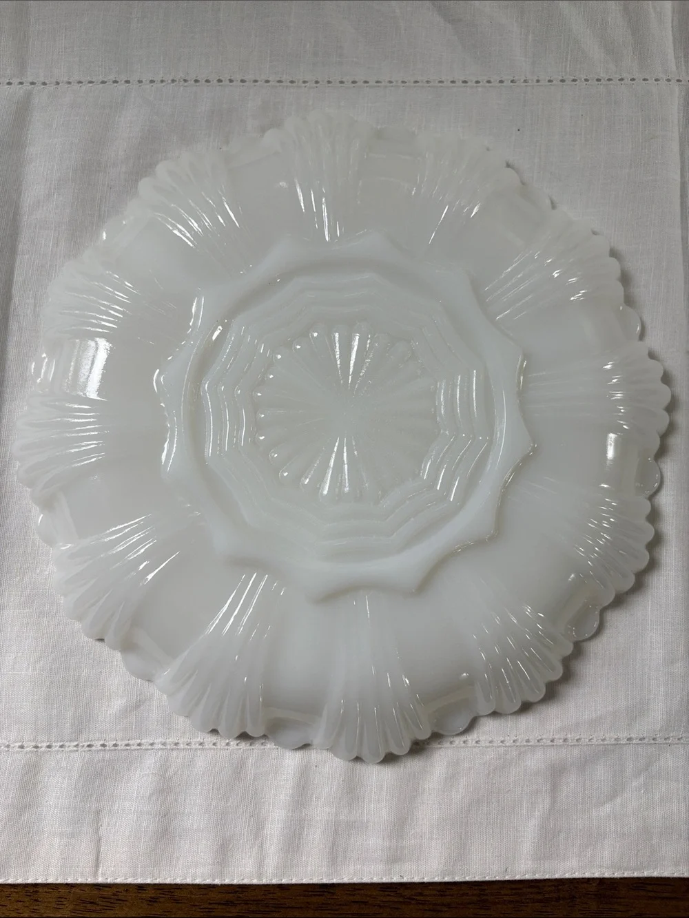 Vintage Anchor Hocking Milk Glass 3 Section Relish Tray